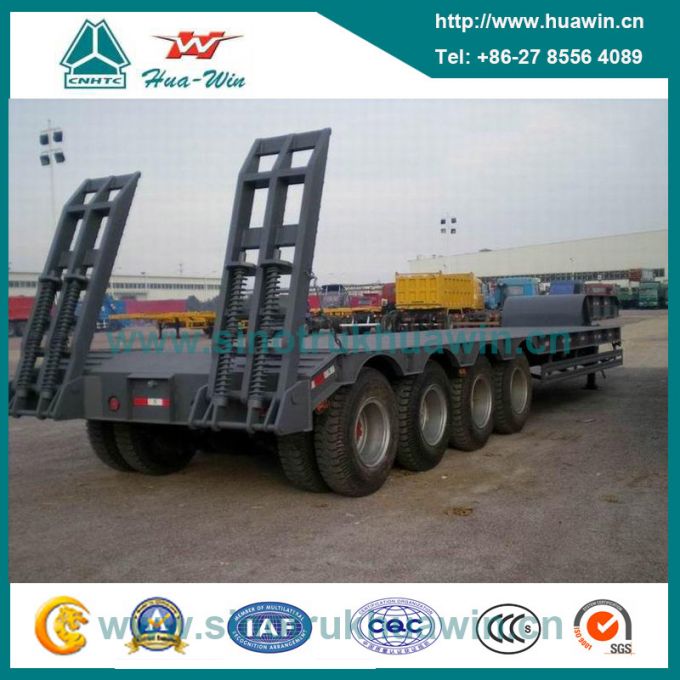 Sinotruk Huawin 4 Axle Low Flatbed Semi Trailer 