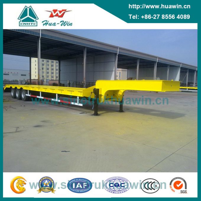 Sinotruk Huawin 3-Axle Truck Trailer / Low Bed Semi Trailer 