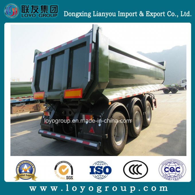 3 Axles 80 Ton Dump Trailer/Rear Tipper Trailer/Coal Transport Trailer with Hyva Cylinder 