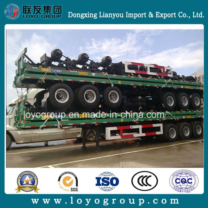 China Supplier Trailers Price 40FT 3 Axles Flatbed Semi Trailer 