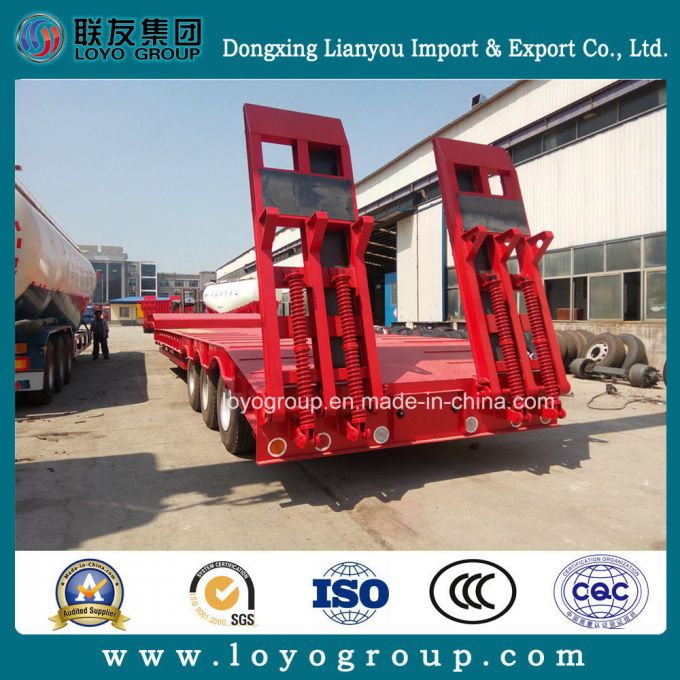 Hot Sale 40ton Low Flat Bed Semi Trailer Used for Transport Heavy Machinery 