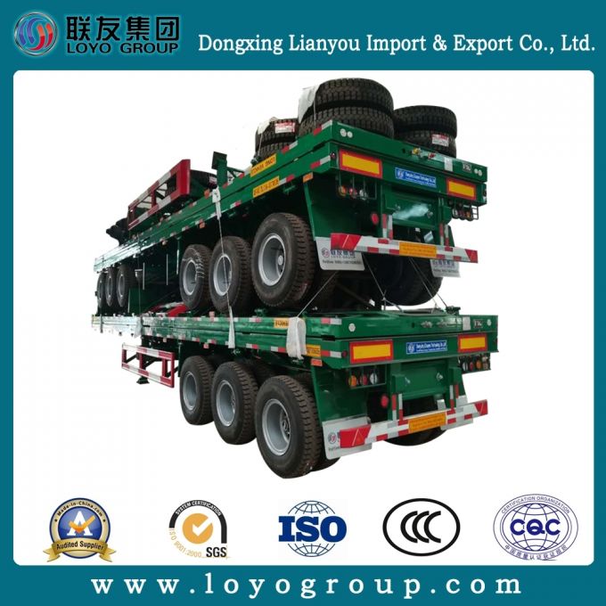 3 Axles Container Semi Trailer Flatbed Semi-Trailer 