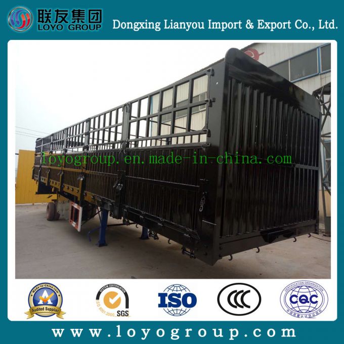 3 Axles Steel Fence Cargo Semi Trailer for Sale 