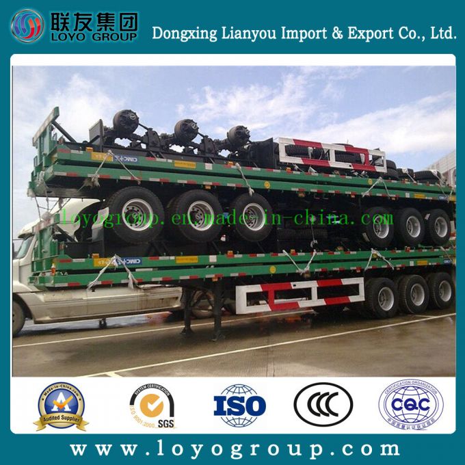 3 Axles Flatbed Container Semi Trailer for Sale 