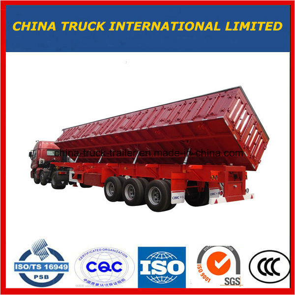 Cimc 3 Axles Side Tipping Dumping Trailer 