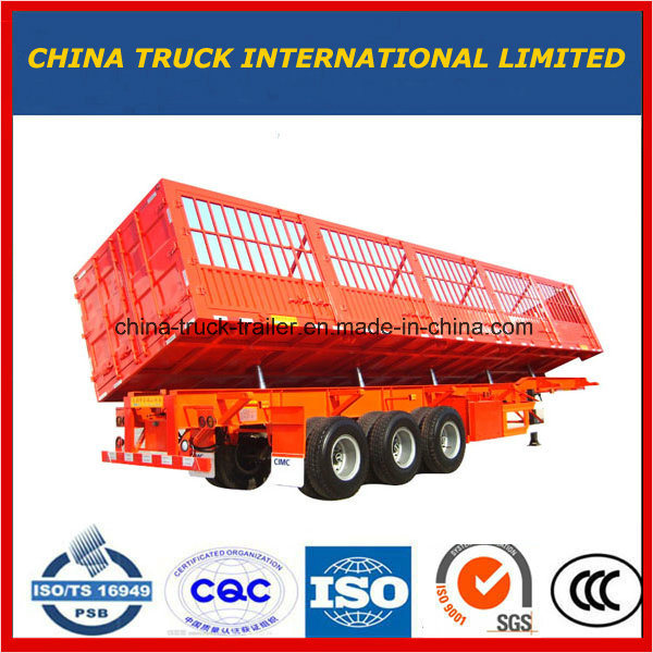 3 Axle Cimc Side Dumping Semi Trailer with Lowest Price 