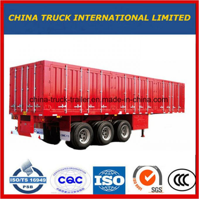 3axle 50t Bulk Cargo Truck Tractor Utility Box Semi Trailer 