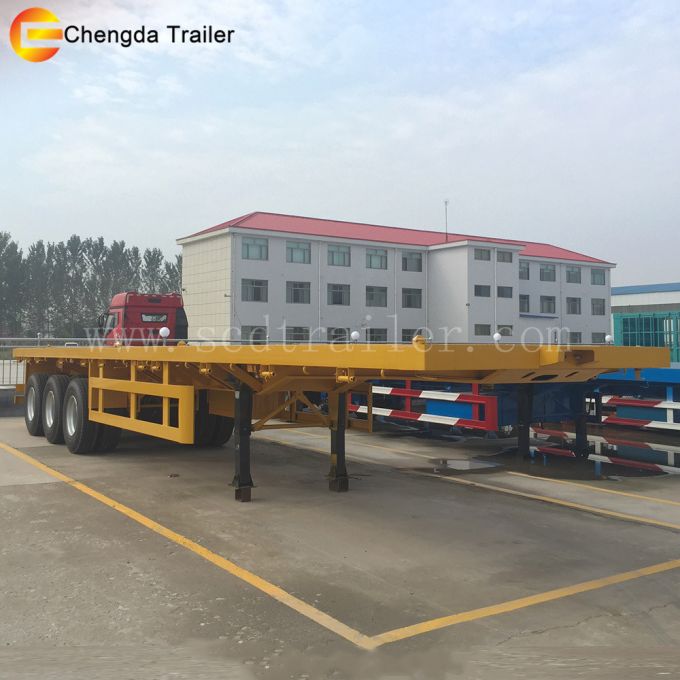 3 Axles 40FT High Flatbed Container Semi Trailer 