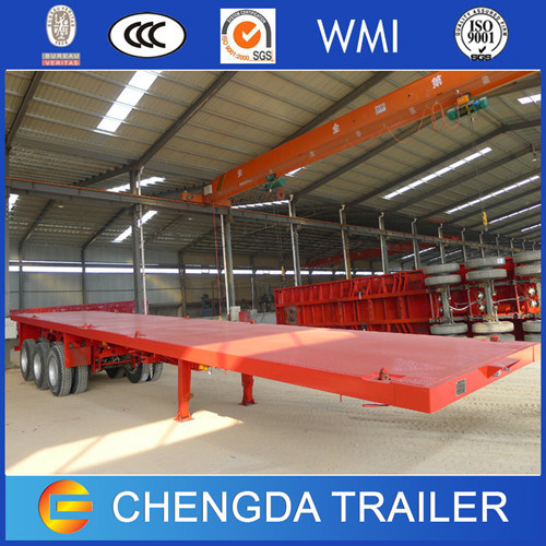 China Manufacturer 3 Axle Flatbed Container Trailer for Sale 