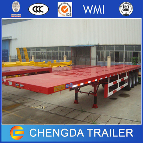 Transport 20ft & 40ft Container Flat Bed Semi Trailer Price 