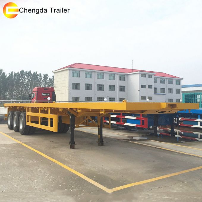 2axle 40ton 40FT Container Flatbed Semi Trailer for Sale 