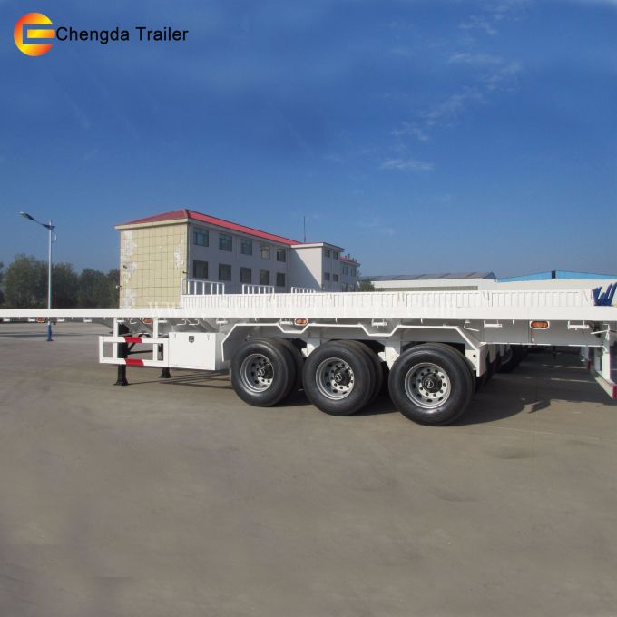 3 Axles 20ft 40ft Container Flatbed Semi Trailer Container Carrier 