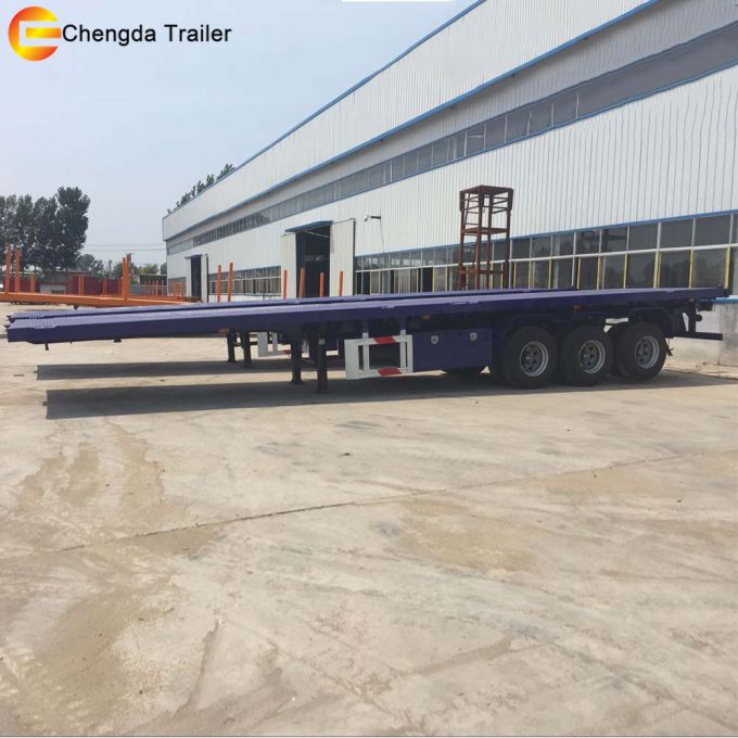 Tri Axle 40feet 40FT Flatbed Container Semi Trailer 