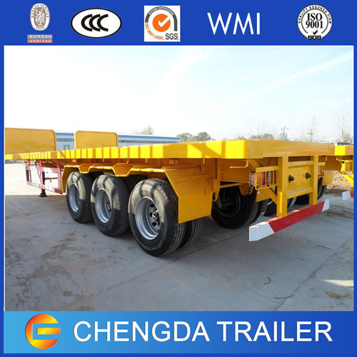 40ft Heavy Duty Tri Axle Flatbed Trailer for Container Delivery 