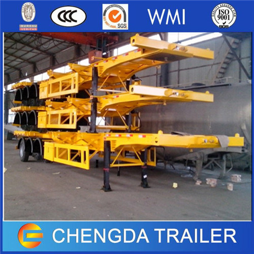 High Quality 40ton Tri-Axle 40ft Container Skeleton Trailer Chassis 