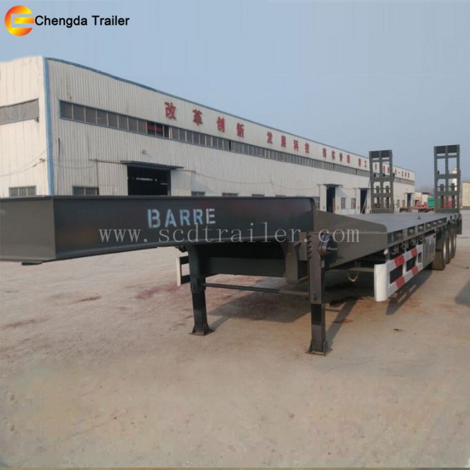 120ton 4 Axle 80-100ton Lowbed Low Bed Semi Trailer 