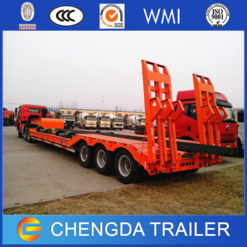 3 Axle 60 Ton Heavy Duty Low Bed Trailer for Sale 