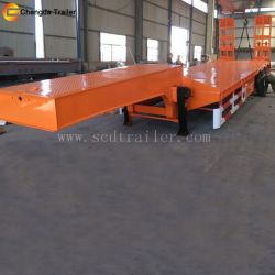 3 Axles 50ton Excavator Transport Lowbed Low Bed Truck Trailer