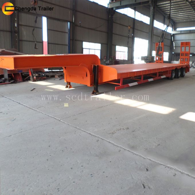 Factory 3 Axles Gooseneck Lowbed Lowboy Semi Trailer 