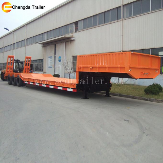 60ton Tri Axles Lowbed Lowboy Low Bed Truck Trailer 