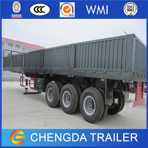 12 Wheeler 40ton 3 Axles Side Wall Cargo Truck Trailer 