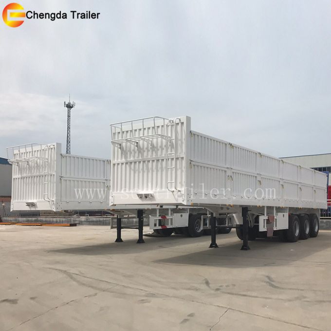 Bulk Cargo Transportation Flatbed 3 Axle Cargo Trailer 