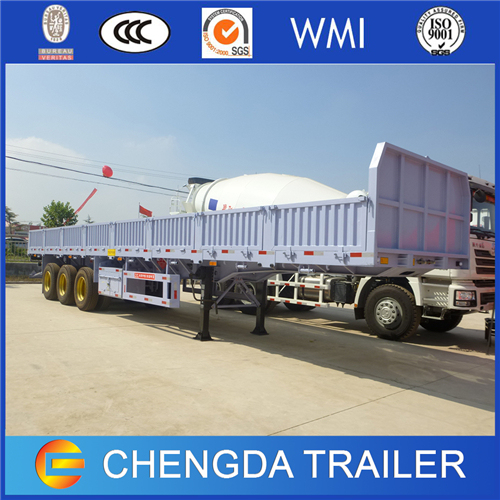 Triple Axles 50tons Fence High Bed Cargo Side Wall Semi Trailer for Sale 