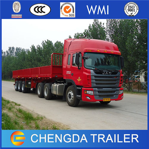 China Made 40ft Flatbed Side Wall Semi-Trailer 