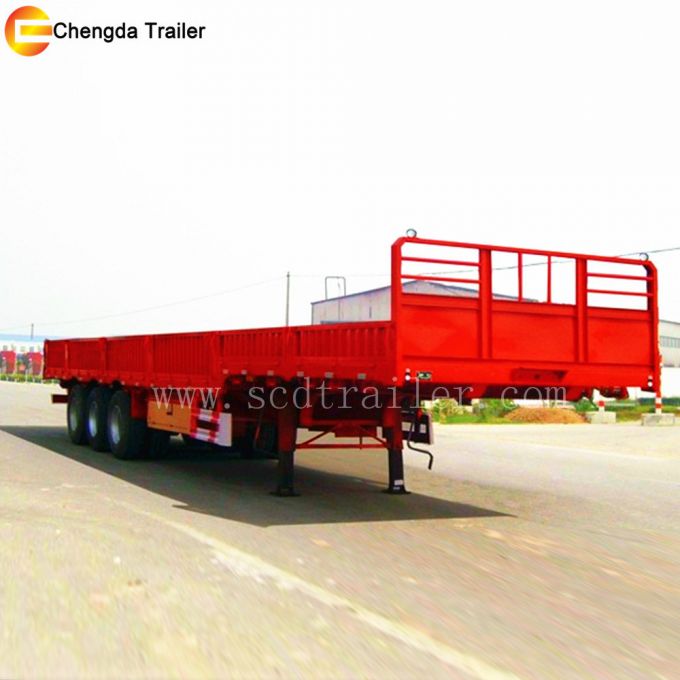 3 Axle 40ton 13m 600mm Detachable Sidewalls Dropside Trailer 