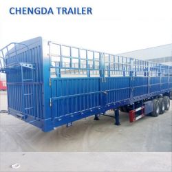 Sugar Cane Livestock Bulk Cargo Transport 3 Axles Fence Trailer