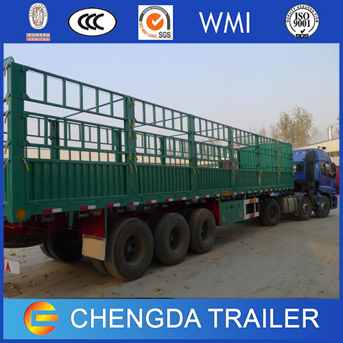 Tri-Axle Cargo Truck Trailer/ 50ton Fence Cargo Semi Trailer 