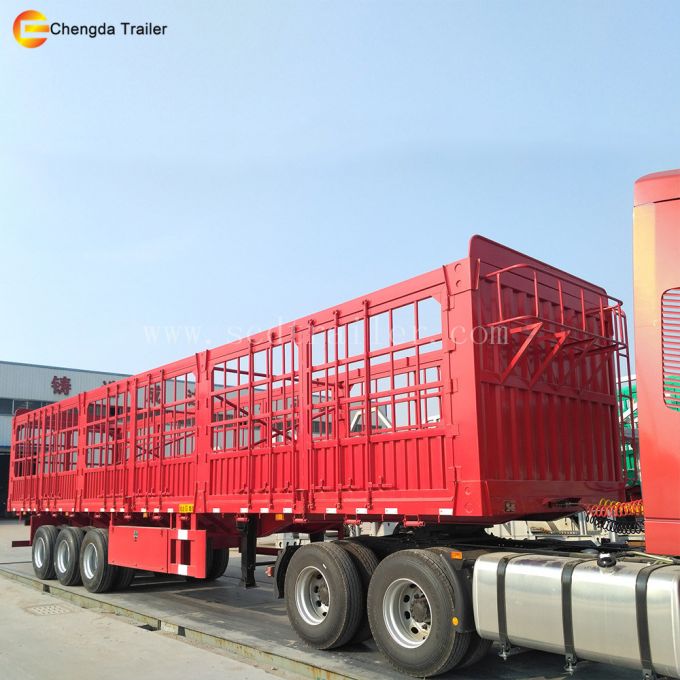 Tri-Axle 40ton 60ton Loading Fence Cargo Trailer 