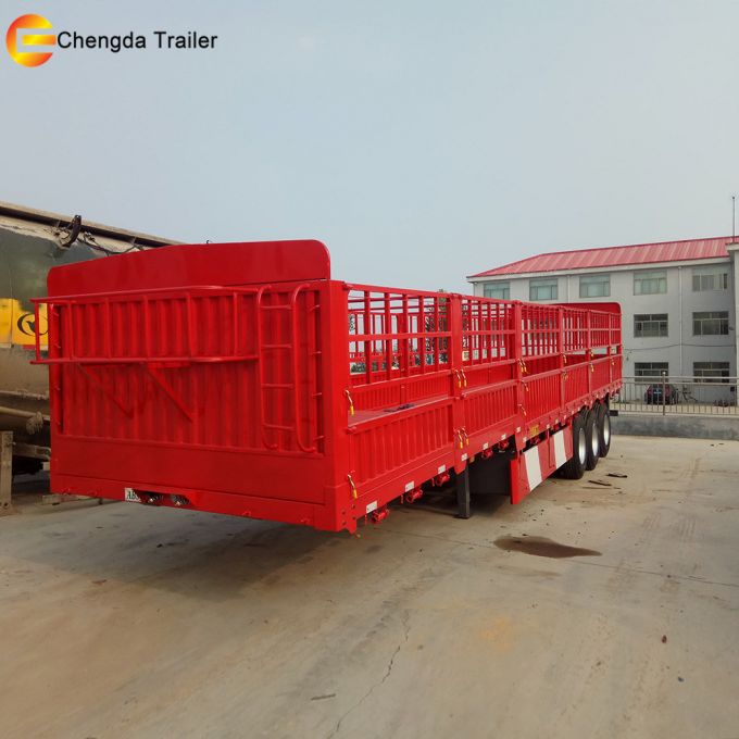 Livestock Transporting 3 Axle 40 Tons Fence Stake Semi Trailer 