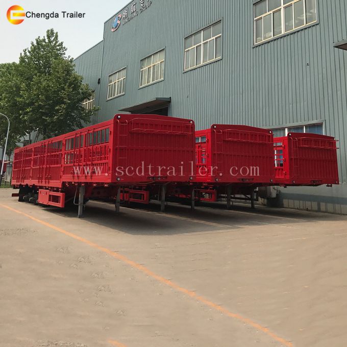 3 Axles Cargo Semi Trailer/60t Sidewall Cargo Trailer 