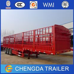 4 Axles 70 Ton Cargo Fence Trailer with Axle Lift