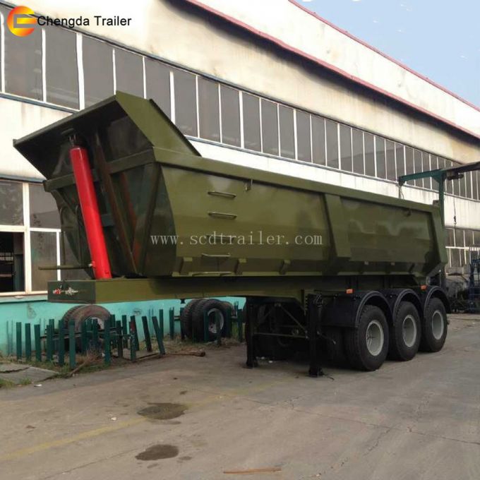 3 Axles 35cbm Dumper Box Semi Trailer Stone Dump Trailer 