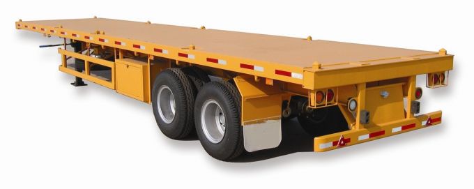 Cimc Two Axle Falt Bed Semi-Trailer 