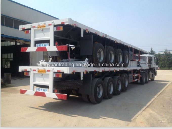 3 Axle 20FT Container Carry Flatbed Truck or 40t Container Truck Trailer for Sale 