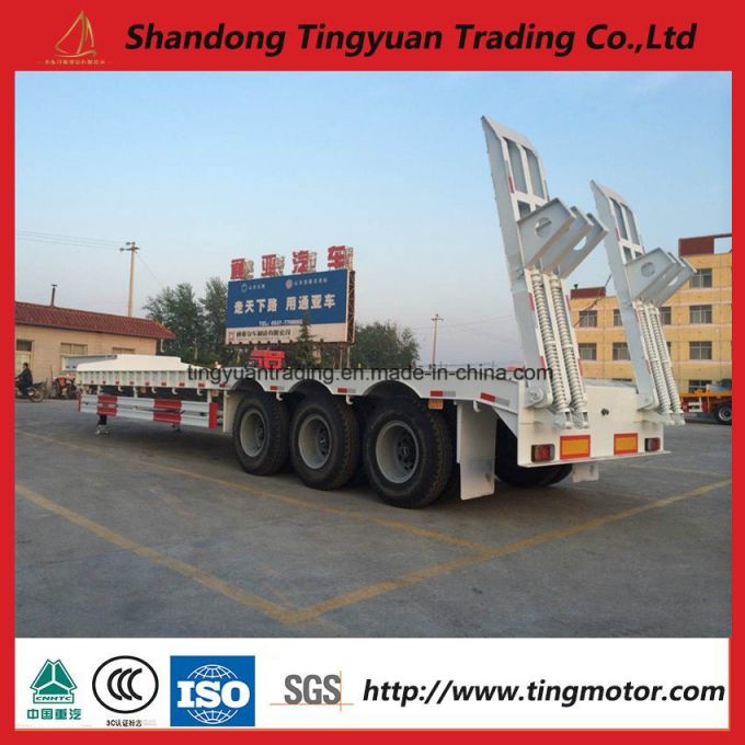 50 Ton Three Axles Low Bed Semi Trailer for Excavator Transport 