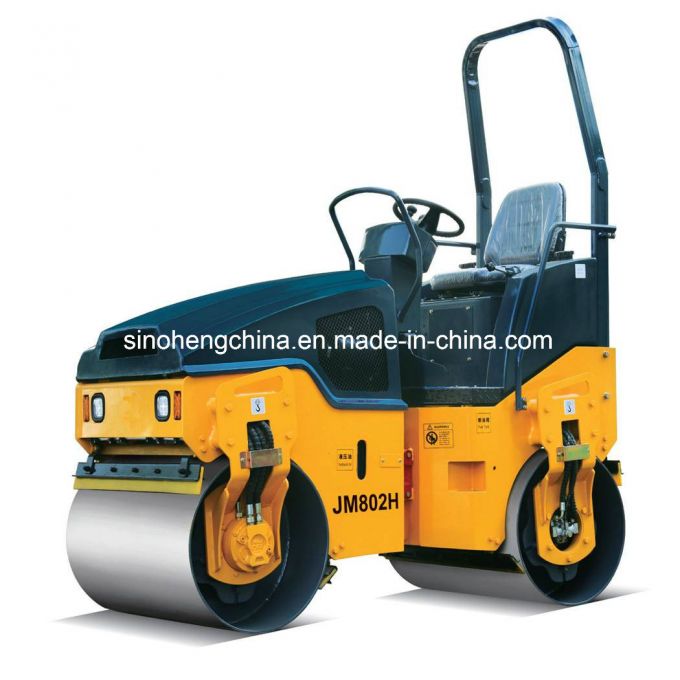 2 Ton Small Vibratory Road Roller with Double Drum Jm802h 