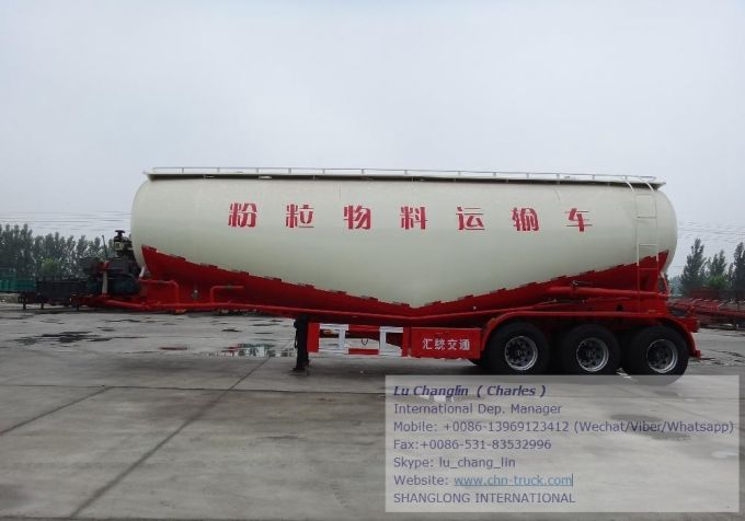 Bulk Cement Transport Tanker Semi Trailer 30/35/40/45cbm German Type Suspension 