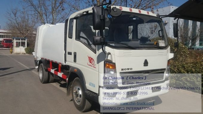 HOWO 3-5cbm Compression Garbage Trucks, Waste Compactors 