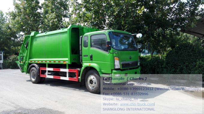 HOWO 8cbm Waste Compactors, Compress Garbage Truck 