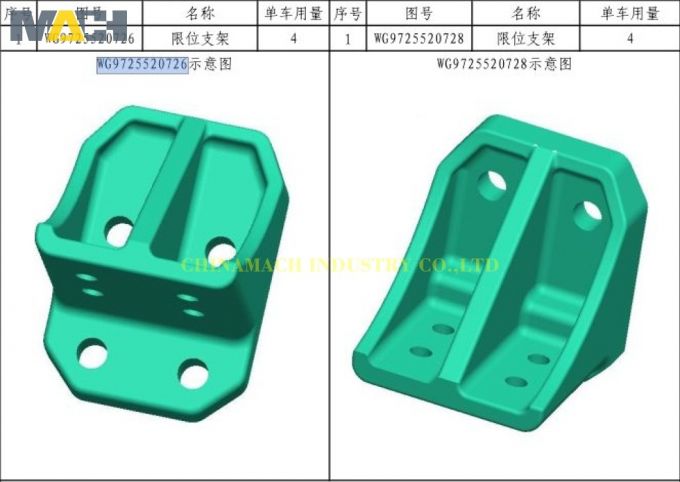 HOWO Truck Parts Limit Block with Good Quality (WG9725520728) 