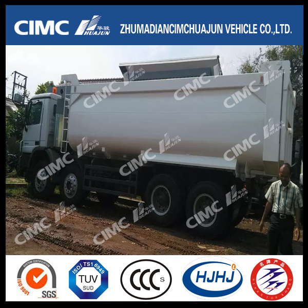 Benz 380-460HP 8*4 Dump Truck with Cimc Huajun Cargo Box 