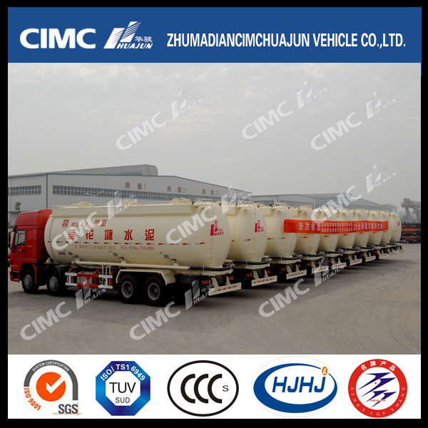 Cimc Huajun 8*4 Cement/Powder Tank Truck Delivered to Customer 