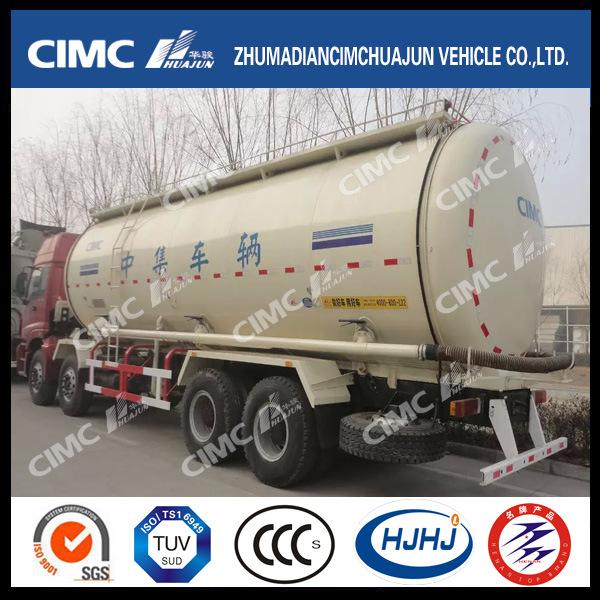 Cimc Huajun 8*4 Chassis Powder/Cement Tank Truck 