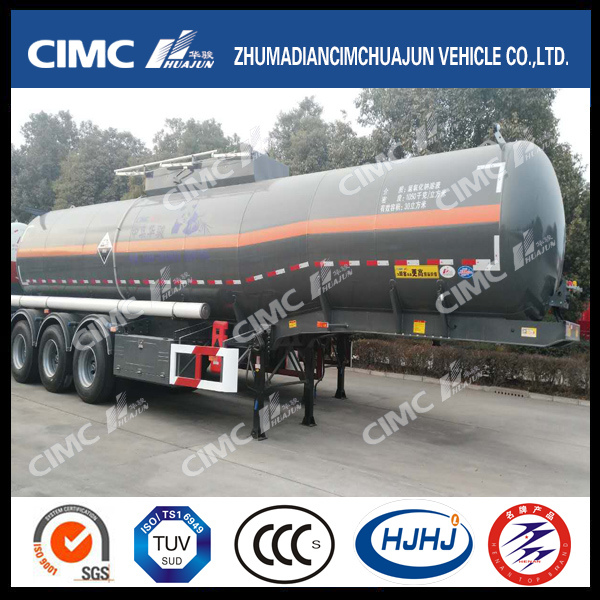 Cimc Huajun 30cbm 3axle Naoh Liquid Tanker Trailer 