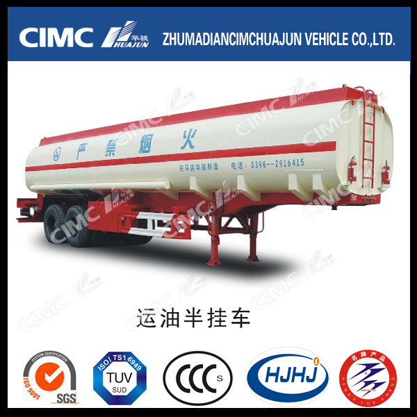 Cimc Huajun 40cbm Carbon Steel 2axle Fuel/Oil/Gasoline/Disel Tanker 