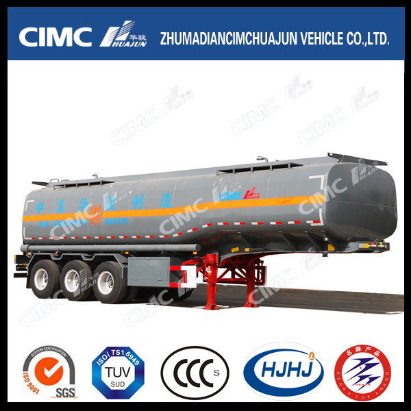 Cimc Huajun 32cbm Carbon Steel 3 Axle Fuel/Oil/Gasoline/Diesel Tanker 